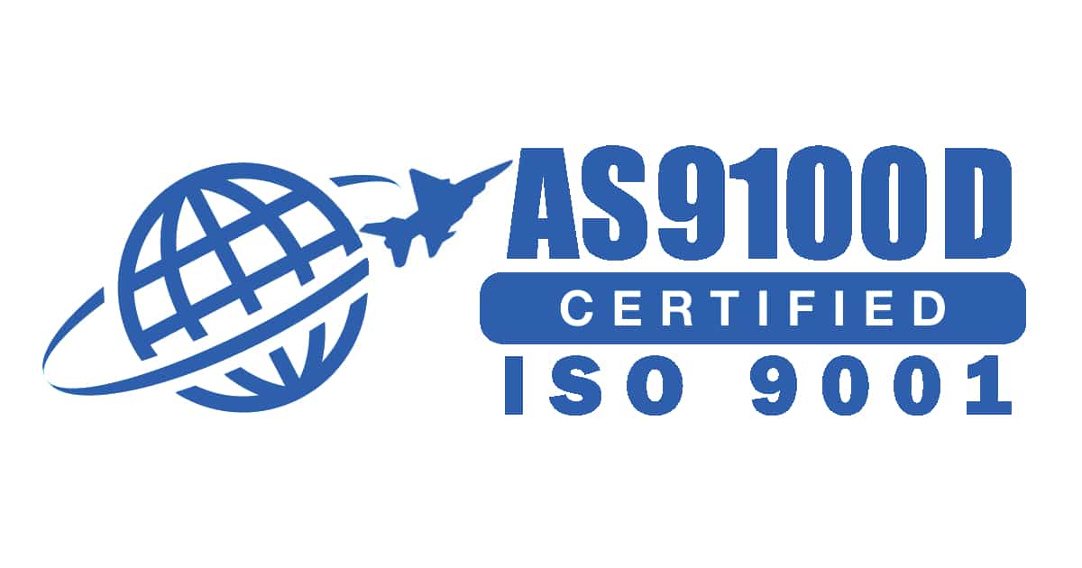 AS9100D Certified, ISO 9001 logo