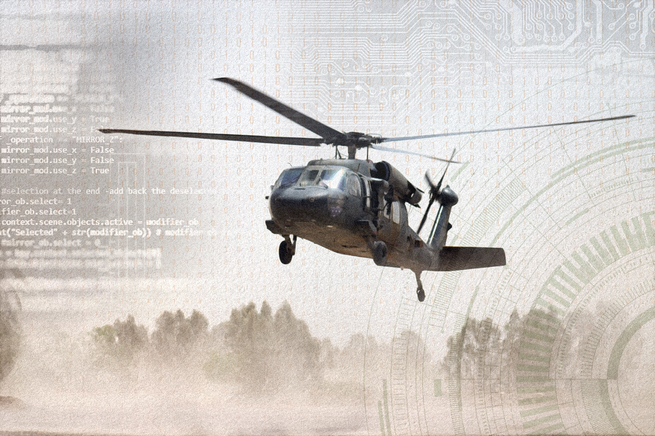 Military helicopter using rugged carbon fiber server