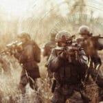 Military soldiers in combat