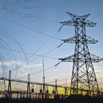 Electrical substation, high-voltage power line